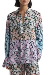 Reiss Multi Floral Print Concealed Button Shirt In Floral Multi