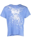 Erl Unisex Stained Tshirt Knit In Blue
