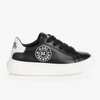 KARL LAGERFELD KARL LAGERFELD KIDS BOYS BLACK LEATHER LACE-UP TRAINERS