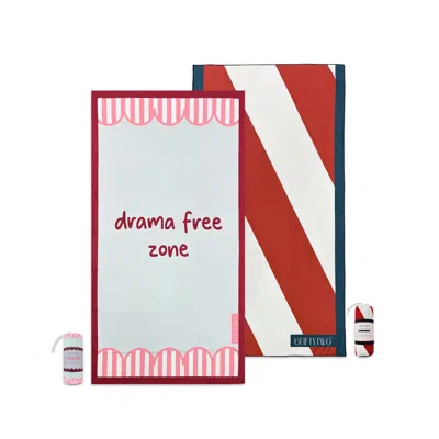 6fiftytwo® Black / Red Beach Day Duo Towel Bundle In Multi