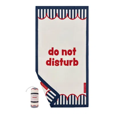 6fiftytwo® Black / Red / White Do Not Disturb Microfibre Beach Towel - The Statement Collection In Multi