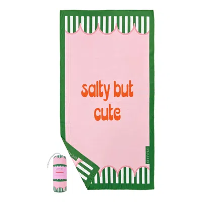 6fiftytwo® Pink / Green / Orange Salty But Cute Microfibre Beach Towel - The Statement Collection