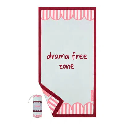 6fiftytwo® Pink / Red / Blue Drama Free Zone Microfibre Beach Towel - The Statement Collection In Multi
