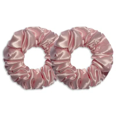 6fiftytwo® Women's Pink / Neutrals Pure Mulberry Classic Silk Scrunchies - Baby Pink