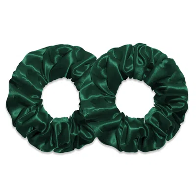 6fiftytwo® Women's Pure Mulberry Classic Silk Scrunchies - Green