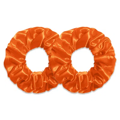 6fiftytwo® Women's Pure Mulberry Classic Silk Scrunchies - Orange