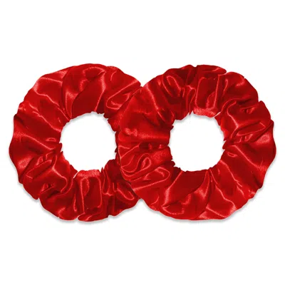 6fiftytwo® Women's Pure Mulberry Classic Silk Scrunchies - Red