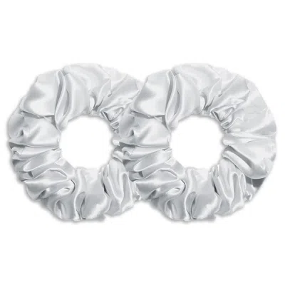 6fiftytwo® Women's Pure Mulberry Classic Silk Scrunchies - White