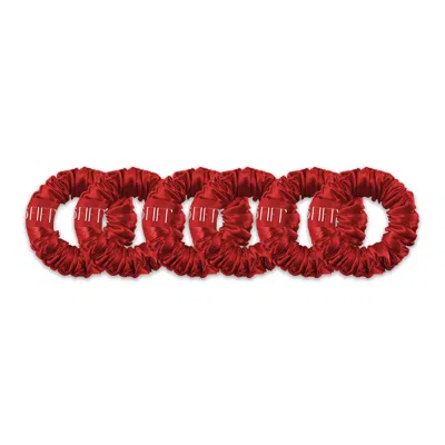 6fiftytwo® Women's Pure Mulberry Mini Silk Scrunchies - Red