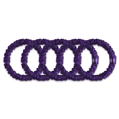 6fiftytwo® Women's Pure Mulberry Slim Silk Scrunchies - Purple In Multi