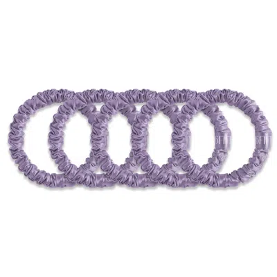 6fiftytwo® Women's Purple / White Pure Mulberry Slim Silk Scrunchies - Lilac In Multi