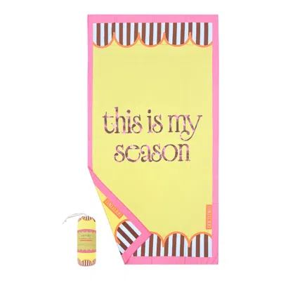 6fiftytwo® Yellow / Pink / Brown This Is My Season Microfibre Beach Towel - The Statement Collection
