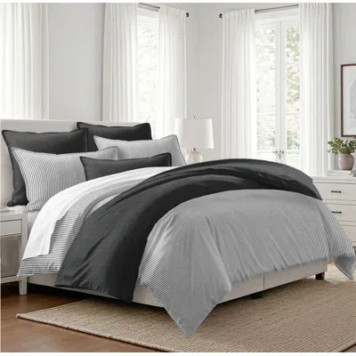 6ix Tailors Fine Linens Cedar Lane Cotton 6 Piece Comforter Set In Ebony