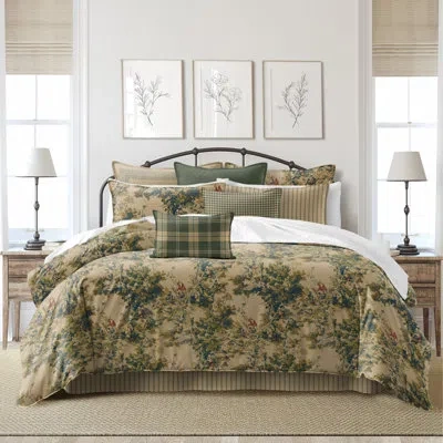6ix Tailors Fine Linens Dolce  Empire Gold Cotton Comforter Set  8 Piece