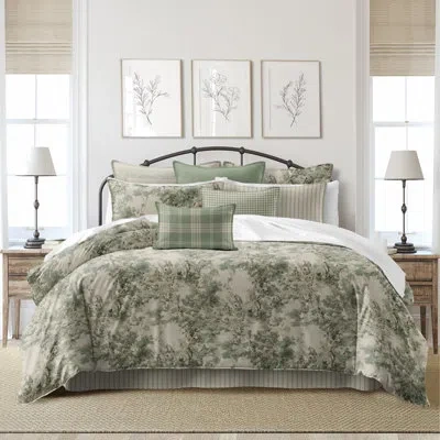 6ix Tailors Fine Linens Dolce  Spring Green Cotton Comforter Set  8 Piece
