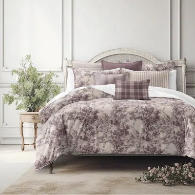 6ix Tailors Fine Linens Dolce  Wisteria Cotton Coverlet Set  8 Piece