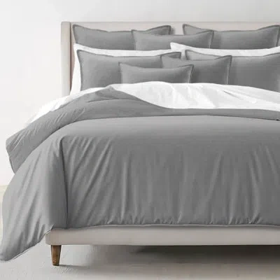 6ix Tailors Fine Linens Elsie Linen Look Duvet Cover Set 8 Piece In Shadow Gray