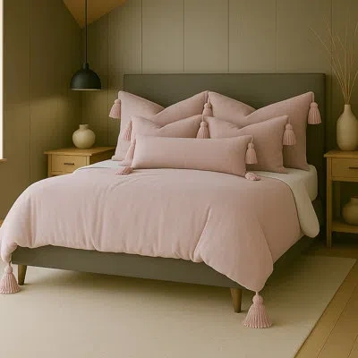 6ix Tailors Fine Linens Elsie Tassel French Pink Comforter Designer