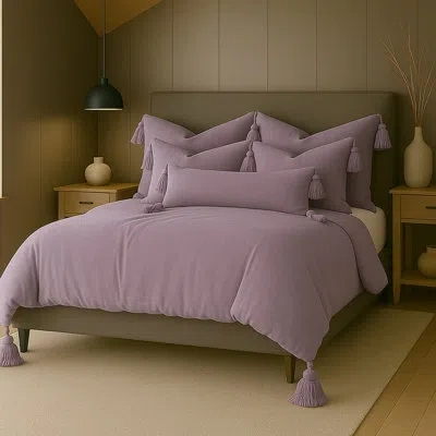 6ix Tailors Fine Linens Elsie Tassel Lilac Comforter Designer
