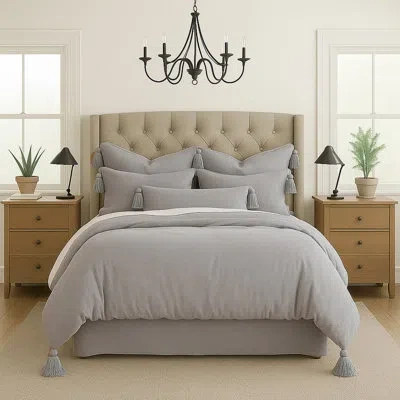 6ix Tailors Fine Linens Elsie Tassel Shadow Comforter Designer California King