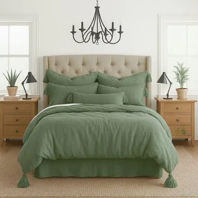 6ix Tailors Fine Linens Elsie Tassel True Navy Comforter Designer