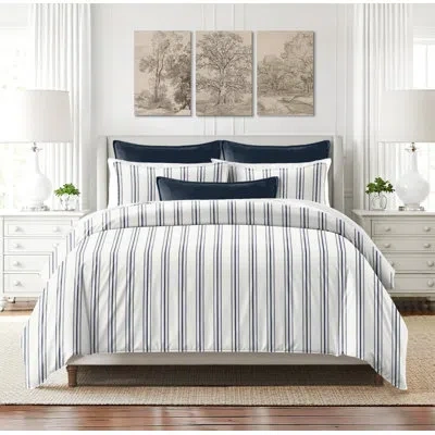 6ix Tailors Fine Linens Hudson Lane Cotton 6 Piece Comforter Set In Denim