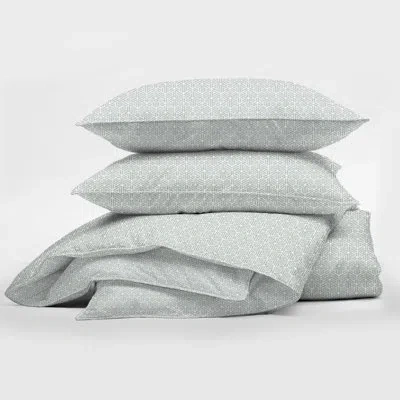 6ix Tailors Fine Linens Perry Cotton Reversible Coverlet Set In Sage