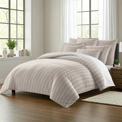 6ix Tailors Fine Linens Shay Broad Ticking Stripe Natural Cotton Comforter Set  8 Piece