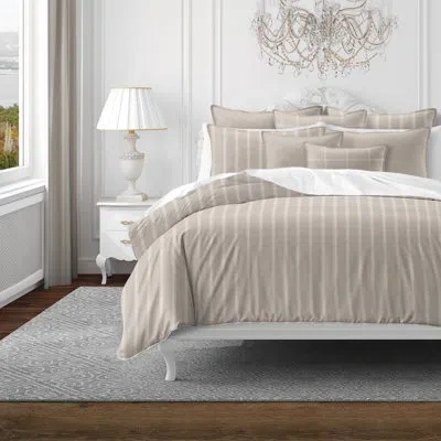 6ix Tailors Fine Linens Shay Broad Ticking Stripe Natural Cotton Coverlet Set  8 Piece