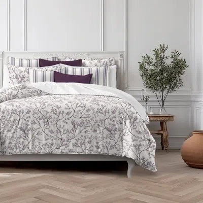 6ix Tailors Fine Linens Tinsley Plum Cotton Coverlet Set