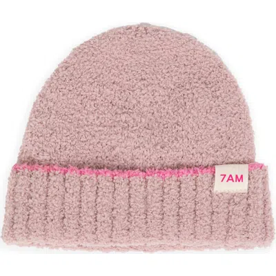 7 A.m. Enfant Kids' Fuzzy Beanie In Ash Rose