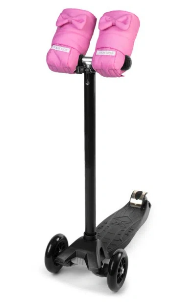 7 A.m. Enfant Kids'  Warmmuffs Water Repellent Muffs In Hot Pink Bows