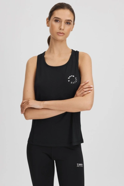 7 Days Active Crew Neck Vest In Black