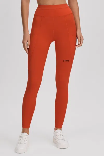 7 Days Active High Rise Leggings In Tomato Red