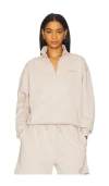 7 Days Active Organic Fitted Half Zip Sweatshirt In Neutral
