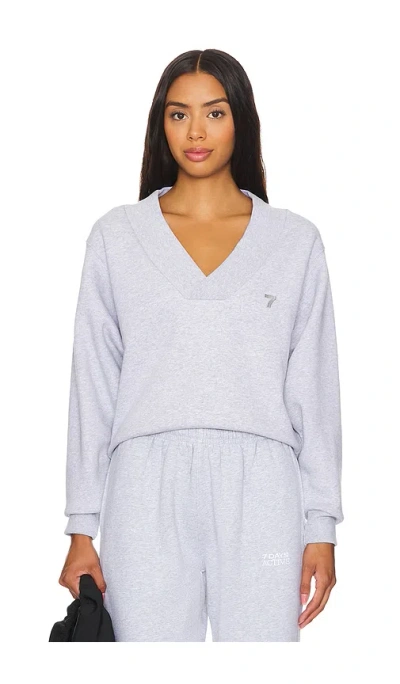 7 Days Active Organic V Neck Jumper In Grey
