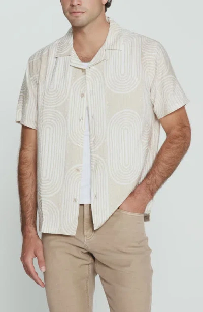 7 Diamonds Adrien Geometric Print Camp Shirt In Multi