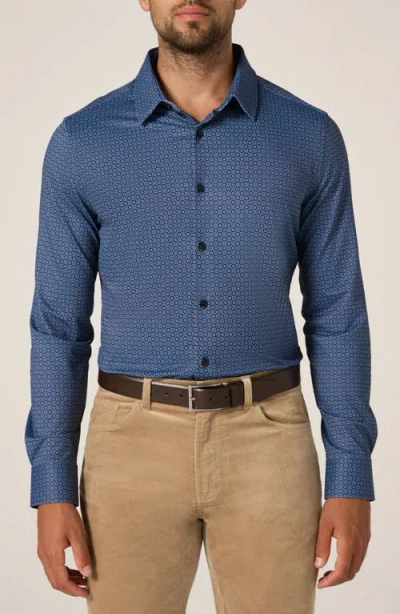 7 Diamonds Alba Wrinkle Resistant Performance Button-up Shirt In Blue