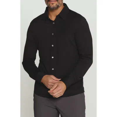 7 Diamonds Aldridge Knit Button-up Shirt In Black