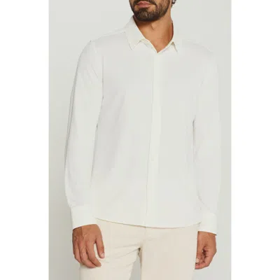 7 Diamonds Aldridge Knit Button-up Shirt In White