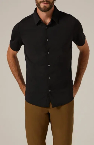 7 Diamonds Alldridge Short Sleeve Button-up Shirt In Black
