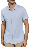 7 Diamonds Alldridge Short Sleeve Button-up Shirt In Ice Blue