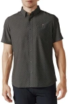 7 Diamonds Altea Short Sleeve Performance Button-up Shirt In Charcoal