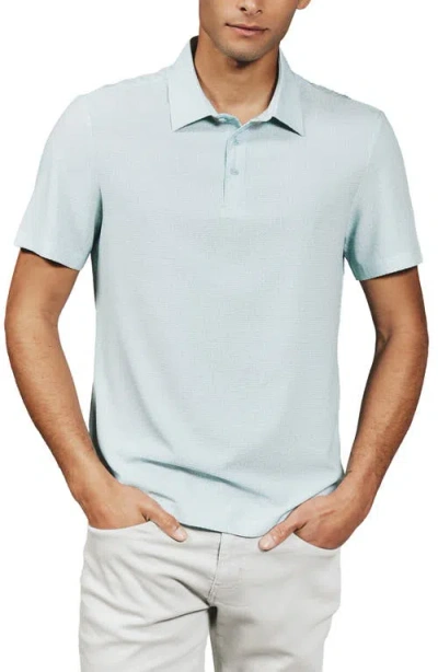 7 Diamonds Belleair Geo Print Perforated Stretch Polo