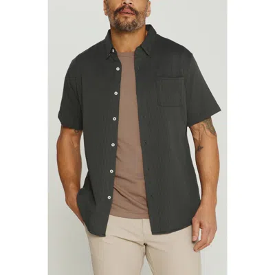 7 Diamonds Bennet Stripe Seersucker Short Sleeve Button-up Shirt In Green