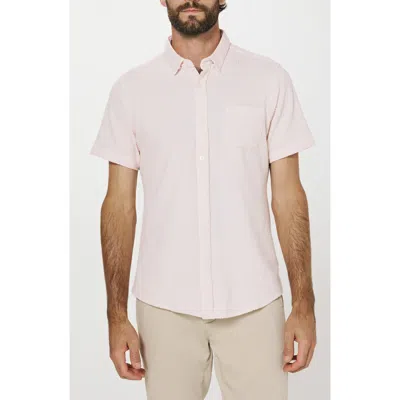 7 Diamonds Bennet Stripe Seersucker Short Sleeve Button-up Shirt In Neutral