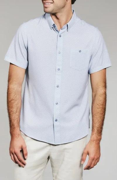 7 Diamonds Bosworth Short Sleeve Button-down Shirt In Blue