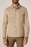 7 Diamonds Bowery Texture Knit Button-up Shirt In Brown