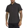 7 Diamonds Calix Geo Print Short Sleeve Performance Button-up Shirt In Black
