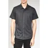 7 Diamonds Camino Short Sleeve Knit Button-up Shirt In Gray